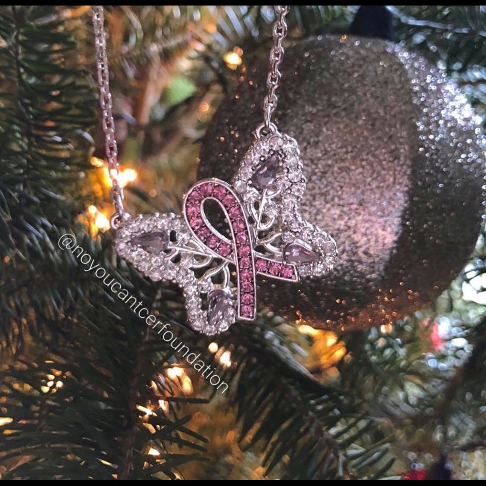 Breast Cancer Butterfly Necklace